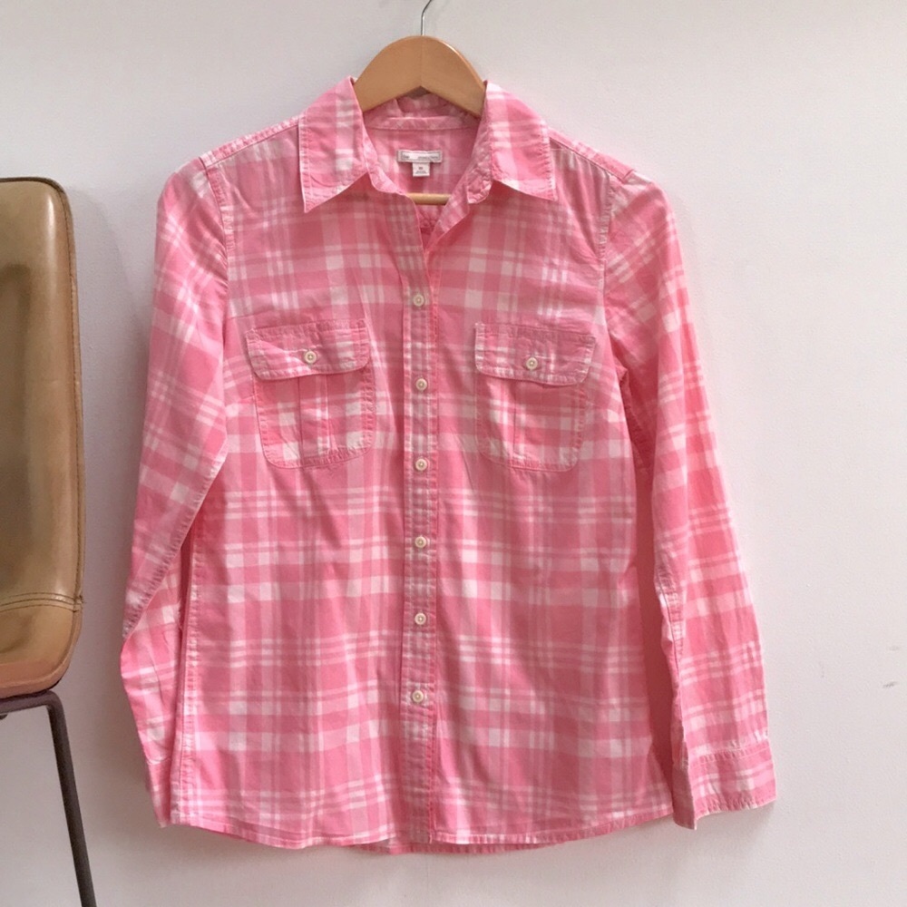 Gap Designed & Crafted | Pink Plaid | Button Down Shirt | Long Sleeve | Size XS
